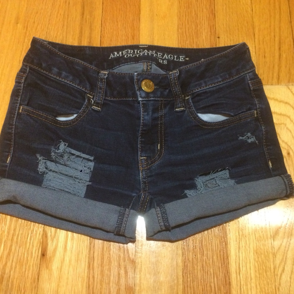 Distressed Denim Shorts